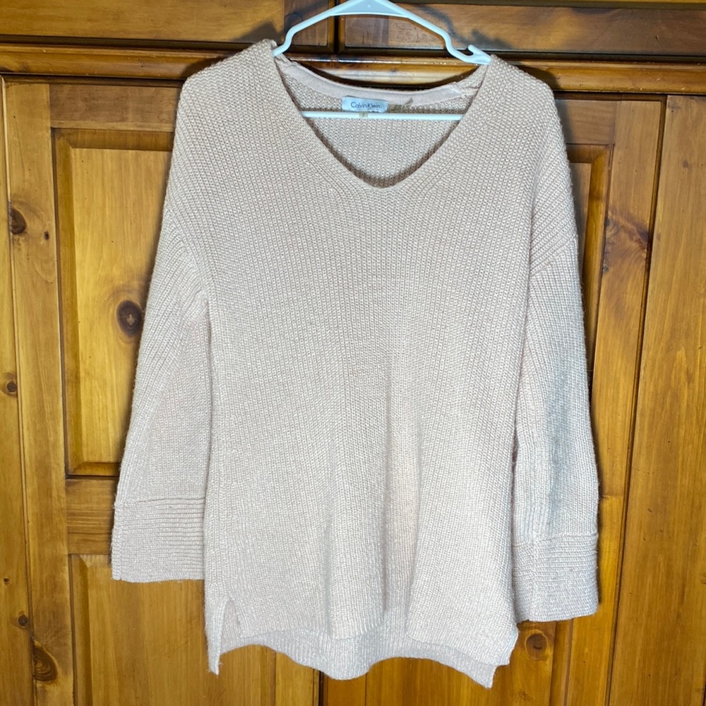Calvin Klein Light Pink Shimmer Blouse Sweater